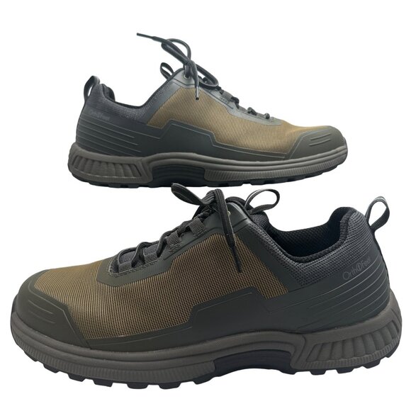 Orthofeet Mens Shoes Size 11.5 Wide Comfort Orthopedic Lace-Up Olive/Black Durab - Picture 1 of 14